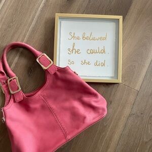 Cole Haan Coal Hobo Bucket Bag—Vibrant Bubblegum Pink